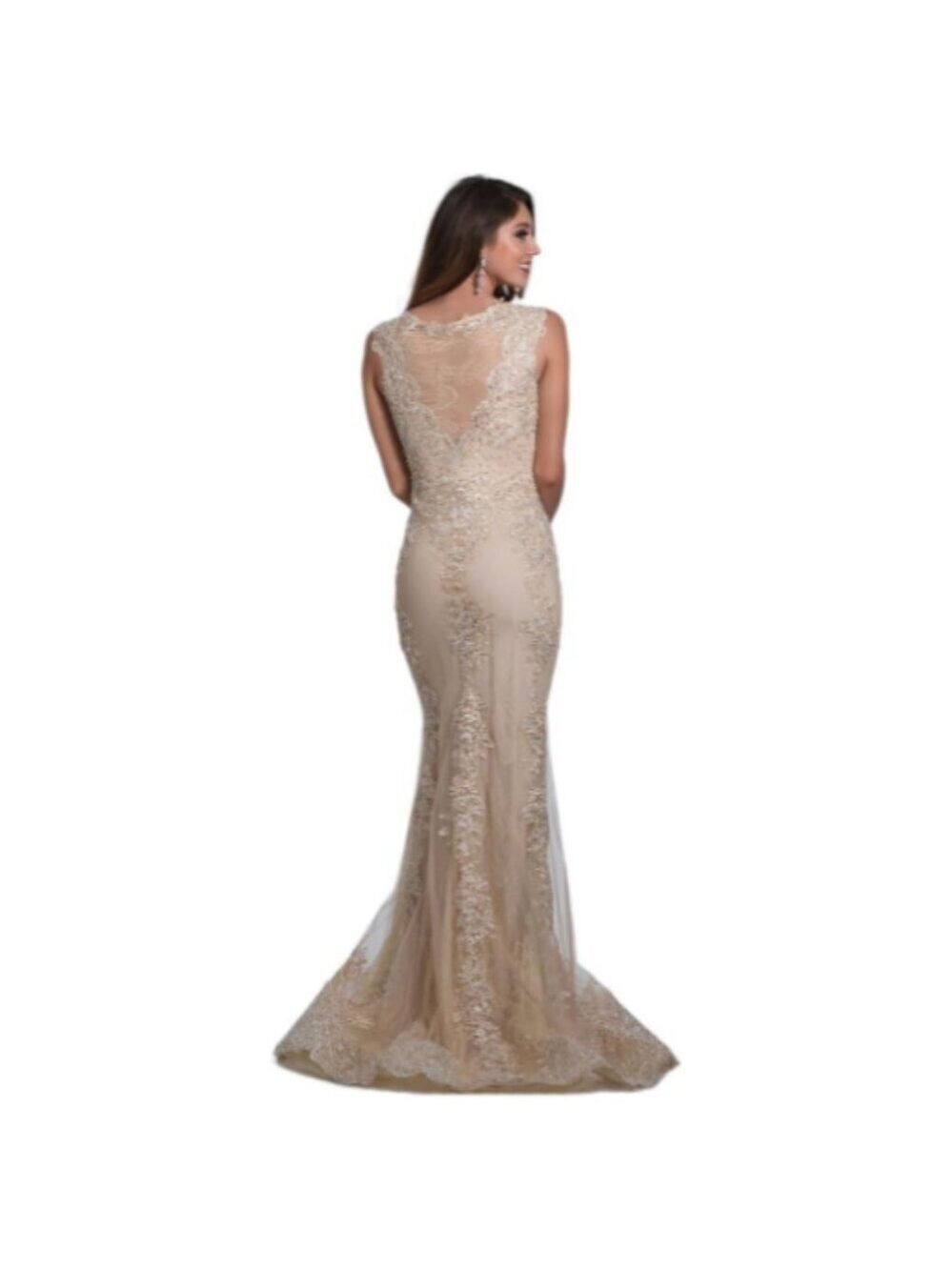 Dave and Johnny 3456 Sheer Lace Mermaid Prom Size 1/2